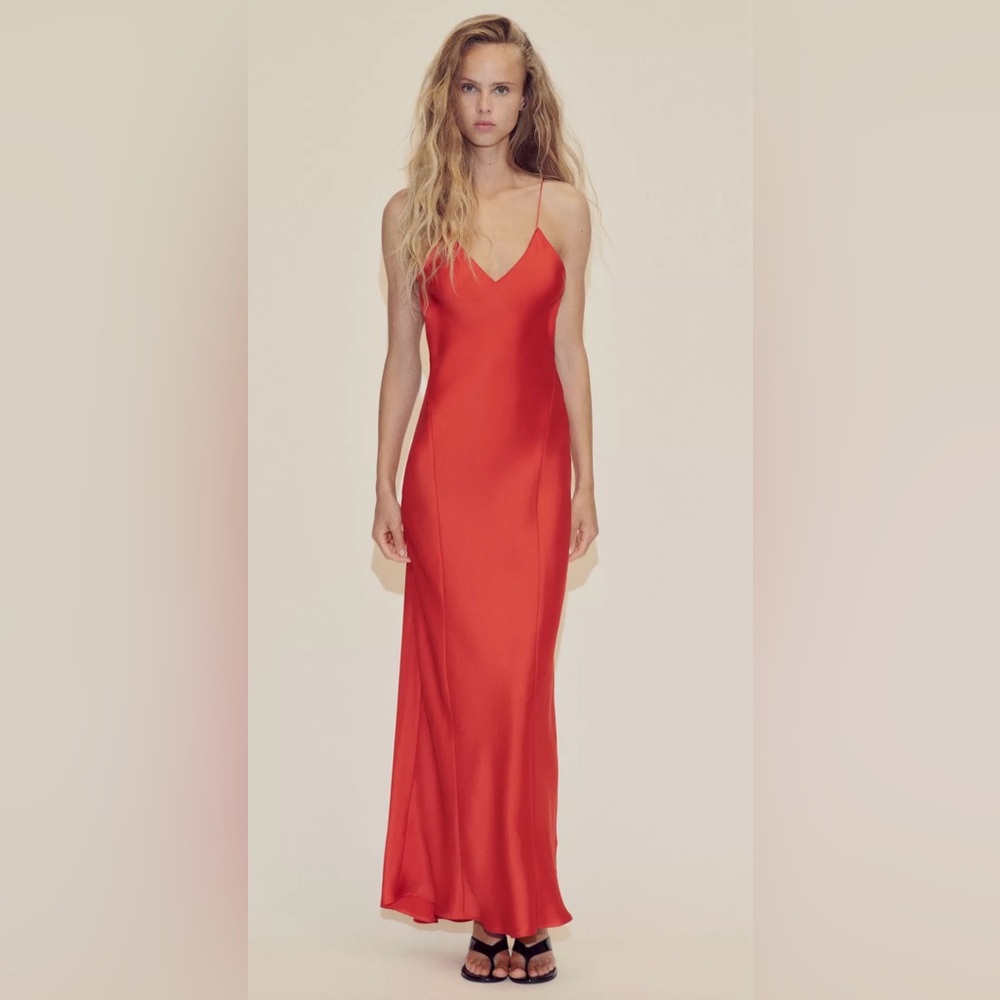 Zara Vibrant Red Midi Dress